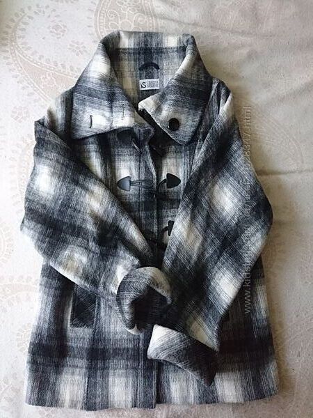 Пальто вiльного крою чорно бiле стан iдеальний