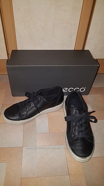 Полуботинки в школу кожа Ecco, туфли черные 33 р-р 21,7 см