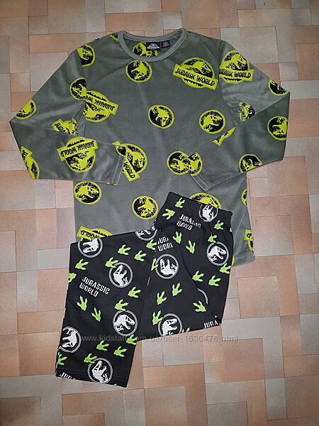 Комплект, пижама велюр-котон Jurassic World Primark 8-10 лет 134-140 см