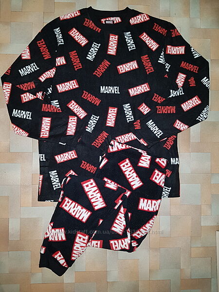 Мега теплый, пушистый комплект Marvel Primark пижама флис-плюш р-р M-L, XL