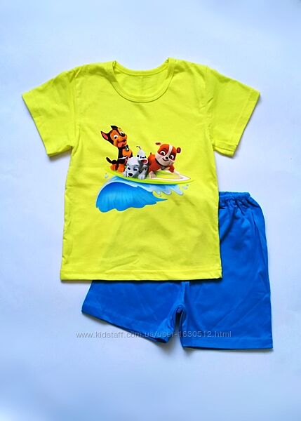 Детский комплект для мальчика футболка и шорты 2,3,4,5,6 лет 