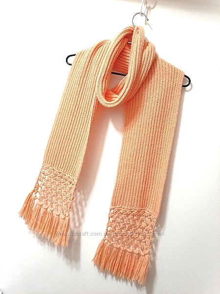 No stress гарний довгий рожевий шарф з бахромою 2,30м в&acuteязаний жіночий