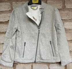 Серый теплый пиджак косуха с люрексовой нитью Crazy8 5-6 лет Рост 114-122см