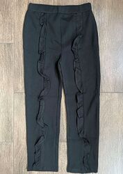 Классические черные хлопковые брюки с рюшами Reserved Размер 10 Рост 146 см