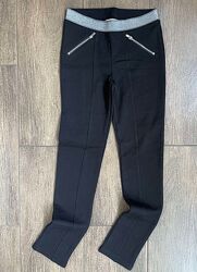 Черные хлопковые брюки треггинсы на терри флисе 9-10 лет Рост140 см H&M 
