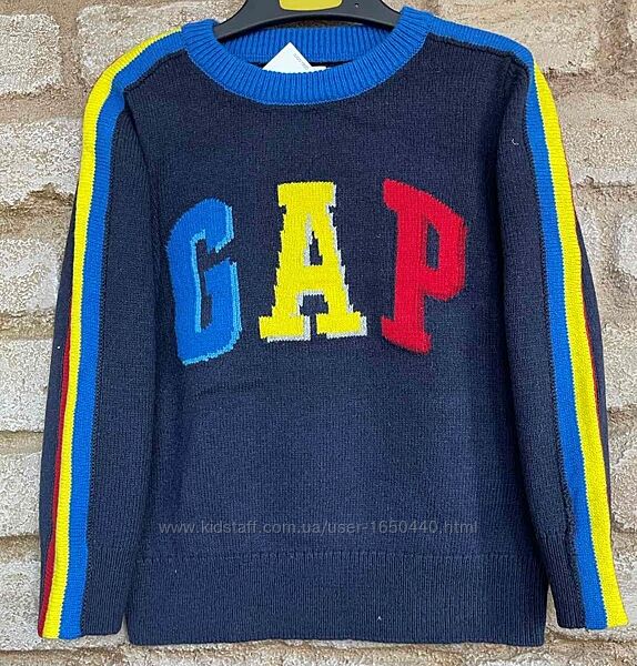 Вязаный свитер шерстяной  с полосками ГАП  GAP  Размер 3-4 года