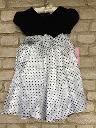      Платье с велюровым верхом и велюровыми горошинками Размер 6Т Nannette