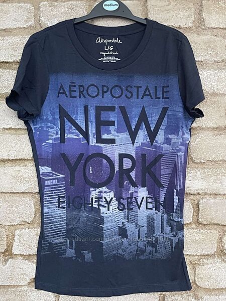  Темно синяя футболка с надписью New York  Aeropostale Размер  L