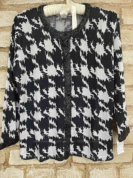 Трикотажный пиджак кардиган с люрексовой ниткой August Silk  Размер L