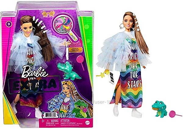 Кукла Барби Экстра Модница с крокодилом Barbie Extra Doll 9 Оригинал
