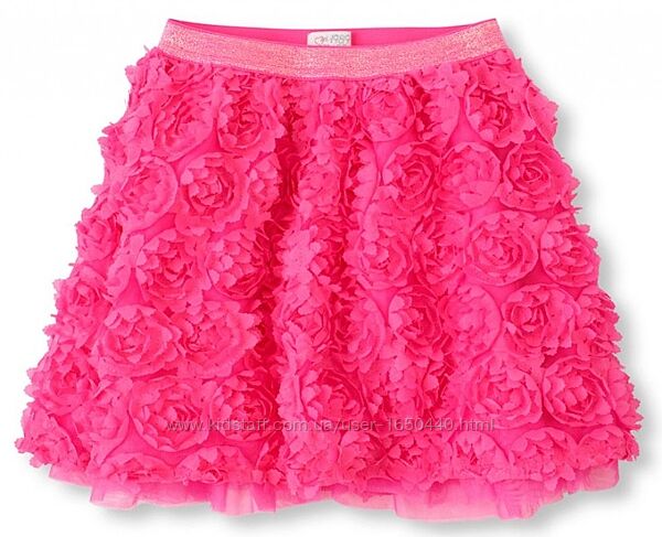 Нарядная пышная фатиновая юбка с 3Д цветами Размер 3-5 лет Childrens Place