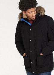 Стильная теплая черная мужская зимняя куртка парка Jack and Jones Размер XL