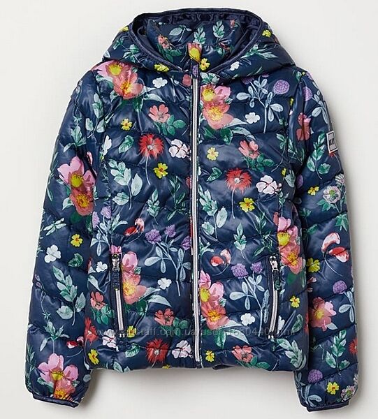 Легенькая демисезонная куртка стеганая из блестящей ткани  H&M Размер 13-14