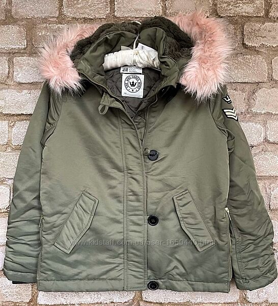 Стильная  утепленная  куртка  с капюшоном на девочку H&M Размер 10-11  лет 