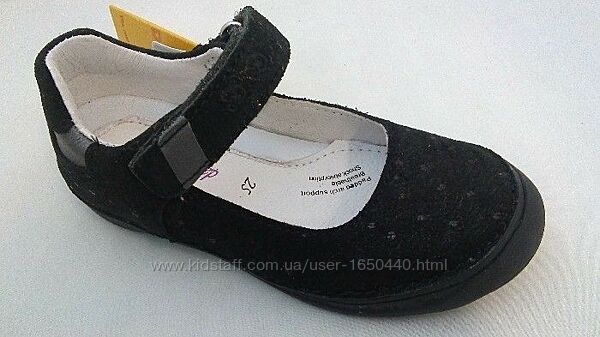 Черные ортопедические туфли из натуральной кожи DDStep Размер 35 - 22 см