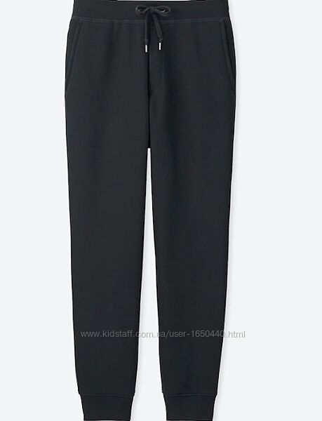 Черные зимние теплые мужские брюки джоггеры на меху Uniqlo Уникло Размер XL