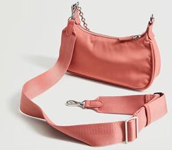 Многопозиционная мини сумка багет на цепочке Кроссбоди Mango Манго Оригинал