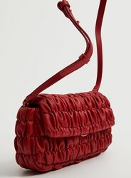 Красная мини Сумка со сборками Mango кросбоди сумочка Оригинал
