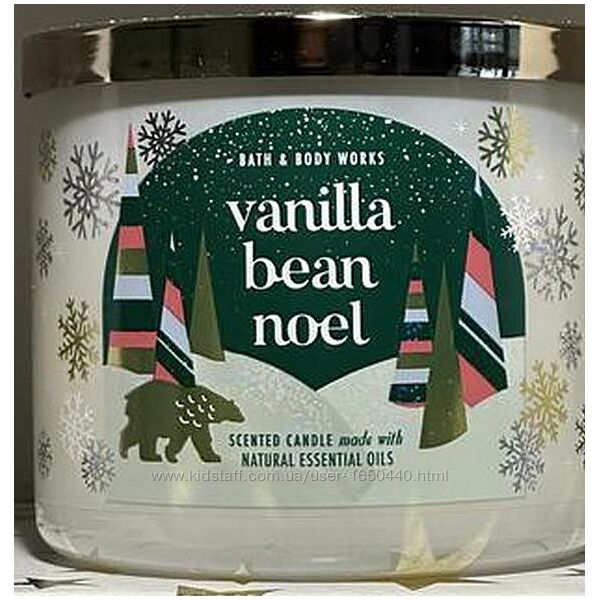 Большая ароматизированная свеча Bath and Body Works на 3 фитиля Vanilla Bea