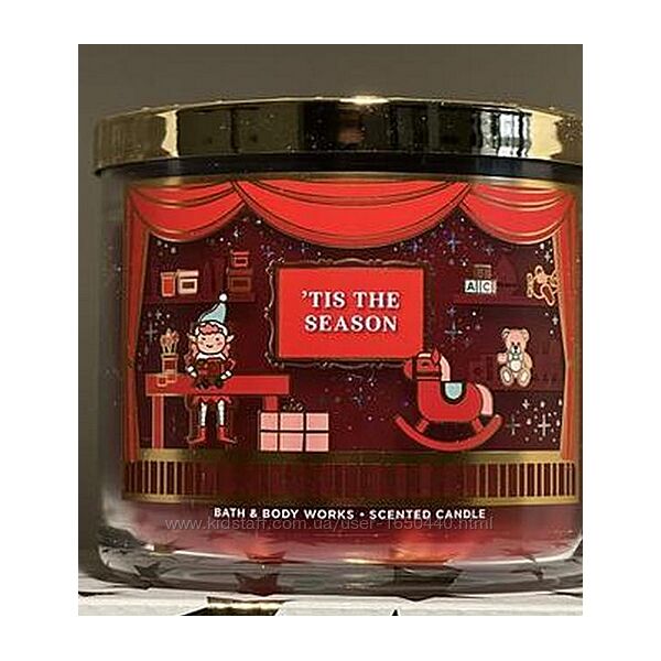 Большая аромо свеча Bath and Body Works на 3 фитиля Tis The Season