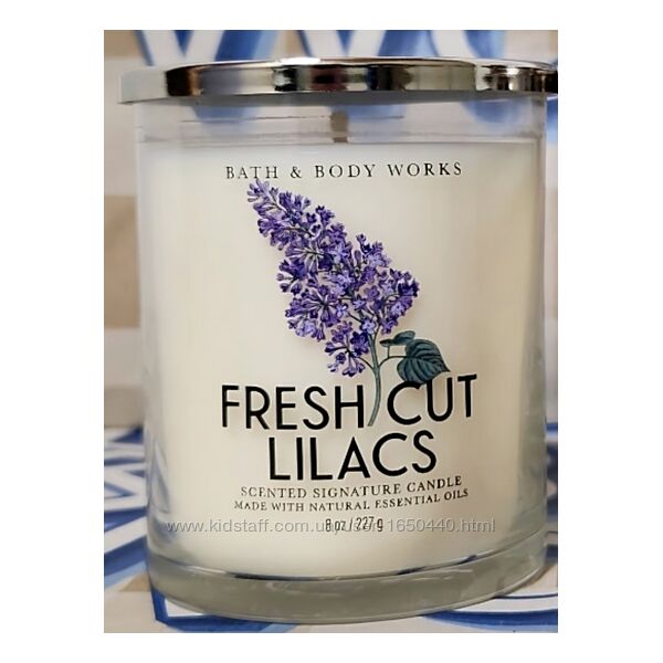 Свеча на 1 фитиль Bath and body works  Fresh Cut Lilacs
