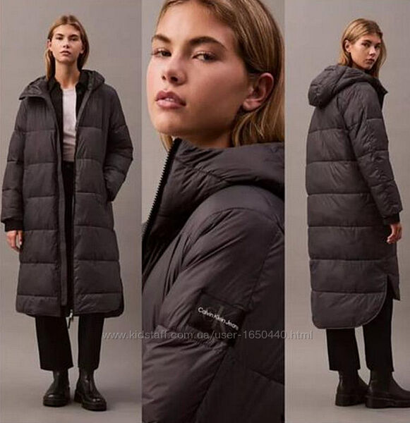 Calvin Klein Размер S темно-серое демисезонное стеганное пальто куртка 