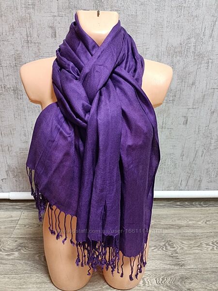 Палантин шарф цвет фиолетовый 72 см на 200 см по 10 см 