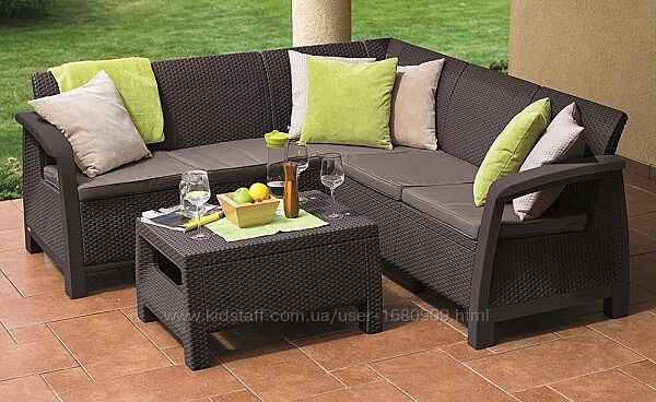Комплект садовой мебели Keter Corfu Relax Set коричневый