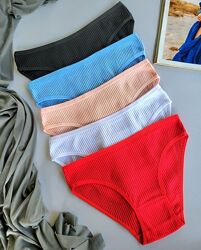 Підліткові бавовняні трусики в рубчик подростковые трусики хлопок на девочк