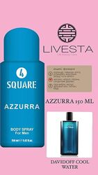 Чоловічий дезодорант-спрей 4 Square Azzurra Livesta Лівеста Davidoff Cool 