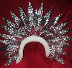Шикарная новогодняя маскарадная карнавальная корона - обруч - кокошник
