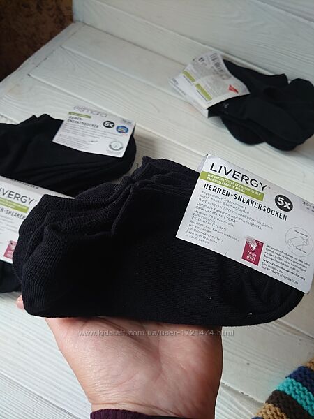 Livergy 43-46 низькі носки шкарпетки чоловічі чорні