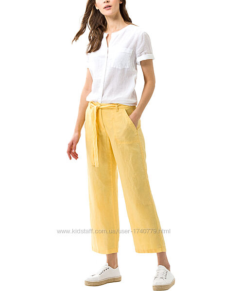 Жіночі брюки Brax жовті 100 льон 34 розмір 