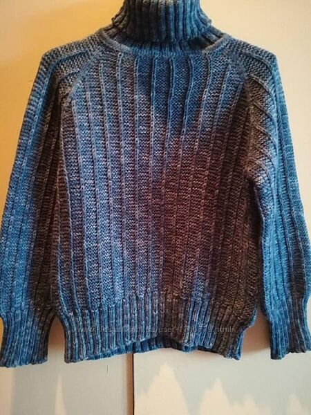 Дитячий светр свитер на 7-8 років 100 меринос, ручна робота