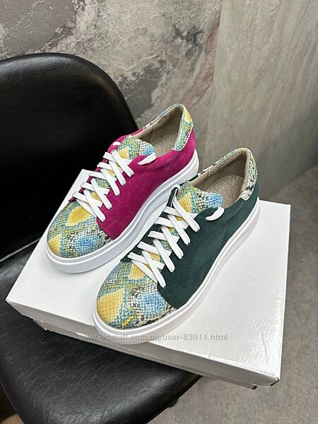 Різнокольорові шкіряні кеди - від виробника