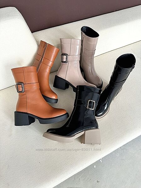 Шкіряні черевики на зручній підошві - демі та зима 36,37,38,39,40,41