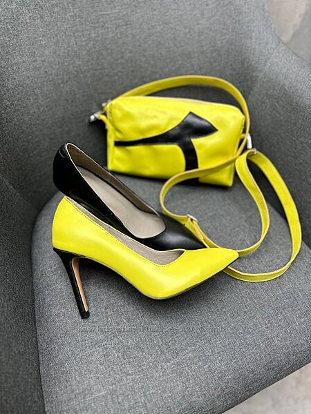 Шкіряні туфлі-човники на підборах - від виробника