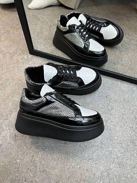 Шкіряні кеди на високій підошві - від виробника