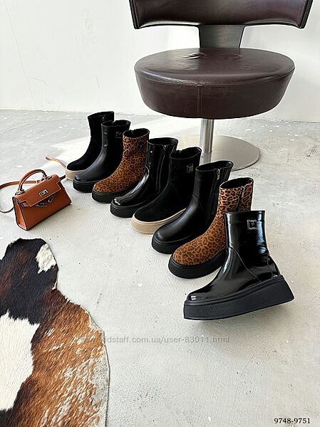 Шкіряні черевики на потовщеній підошві. Демі та Зима - 36,37,38,39,40,41