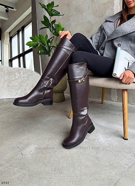 Жокейські шкіряні чоботи на широку голінь в кольорах - 36,37,38,39,40,41