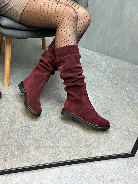 Зручні шкіряні чоботи в кольорах - від виробника