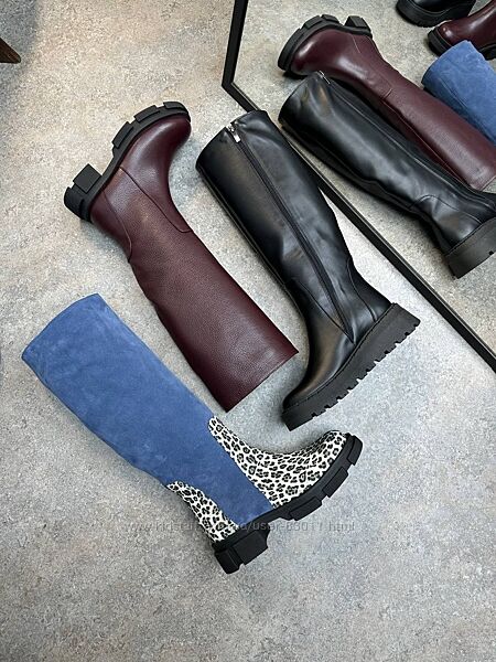 Трендові шкіряні чоботи в кольорах - від виробника