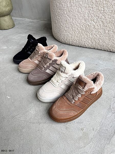 Зимові шкіряні кеди у 5 кольорах - 36,37,38,39,40,41