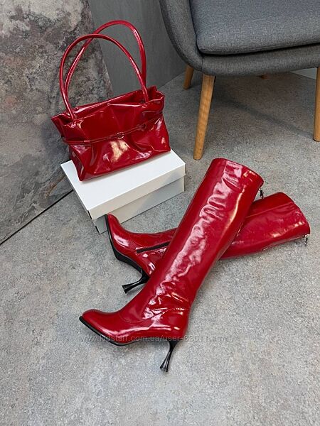 Шикарні шкіряні чоботи на підборах - від виробника