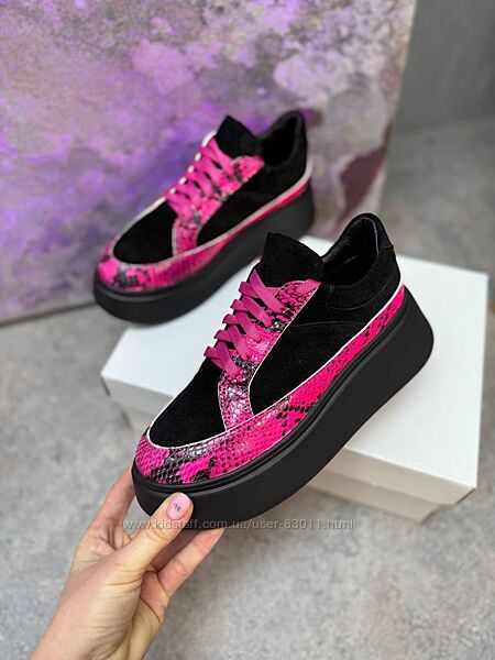 Стильні яскраві шкіряні кеди - від виробника