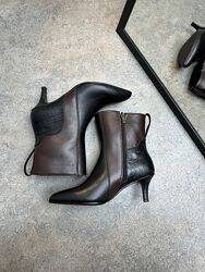 Елегантні ботильони з натуральної шкіри, підбор 6 см. - від виробника