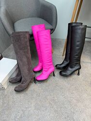 Шикарні шкіряні чоботи на підборах - від виробника