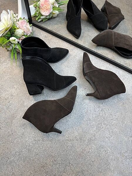 Стильні ботильони з натуральної замши - від виробника