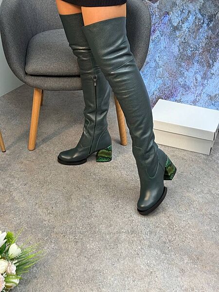 Неперевершені ботфорти на зручних невисоких підборах - від виробника