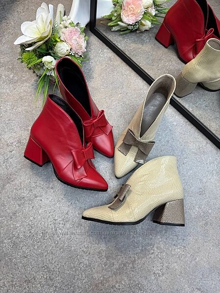 Стильні ботильони з натуральної шкіри - від виробника